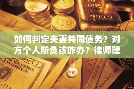 武汉如何判定夫妻共同债务？对方个人所负该咋办？律师建议