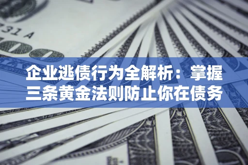 武汉企业逃债行为全解析：掌握三条黄金法则防止你在债务乱局中“踩雷”